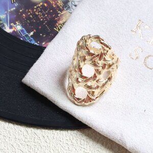 Kendra Scott Natalie Gold Statement Ring S/M NEW